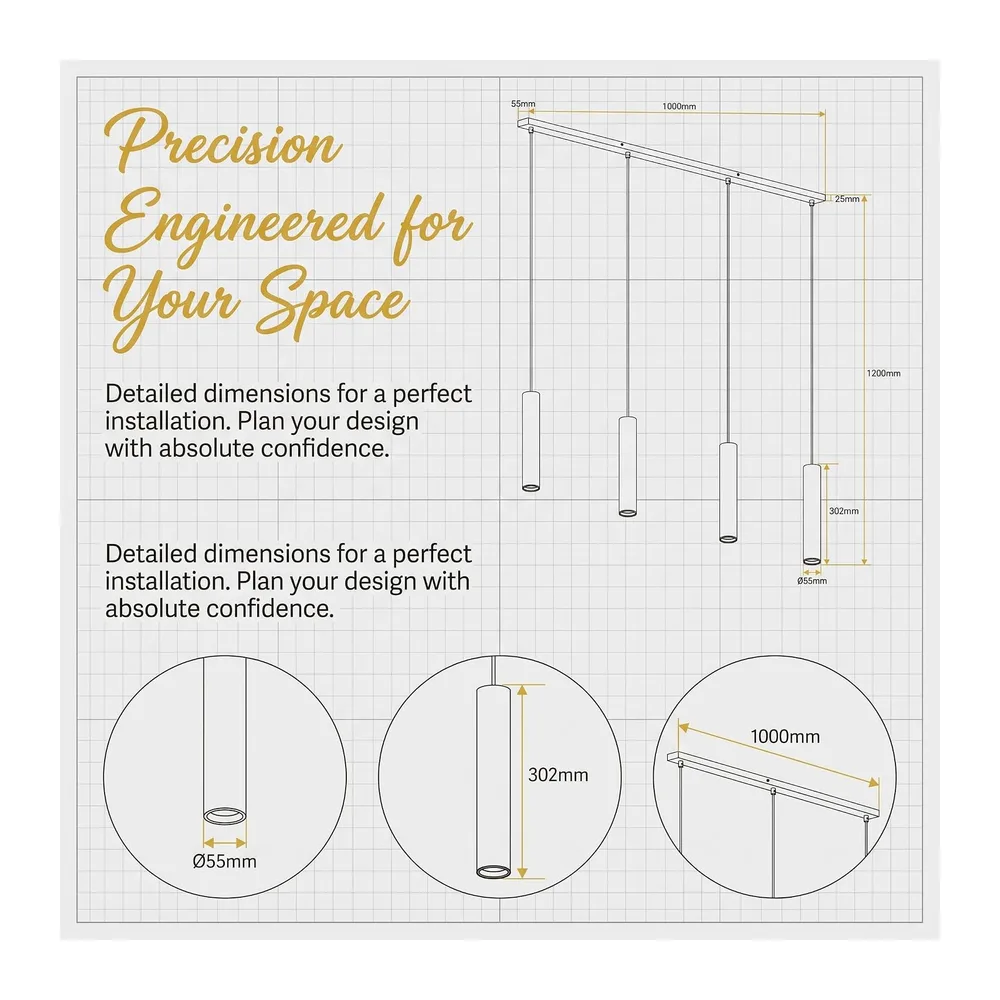 BARCELONA LED Bila 4 Suspension Quadruple Laiton GU10 [Classe énergétique F]