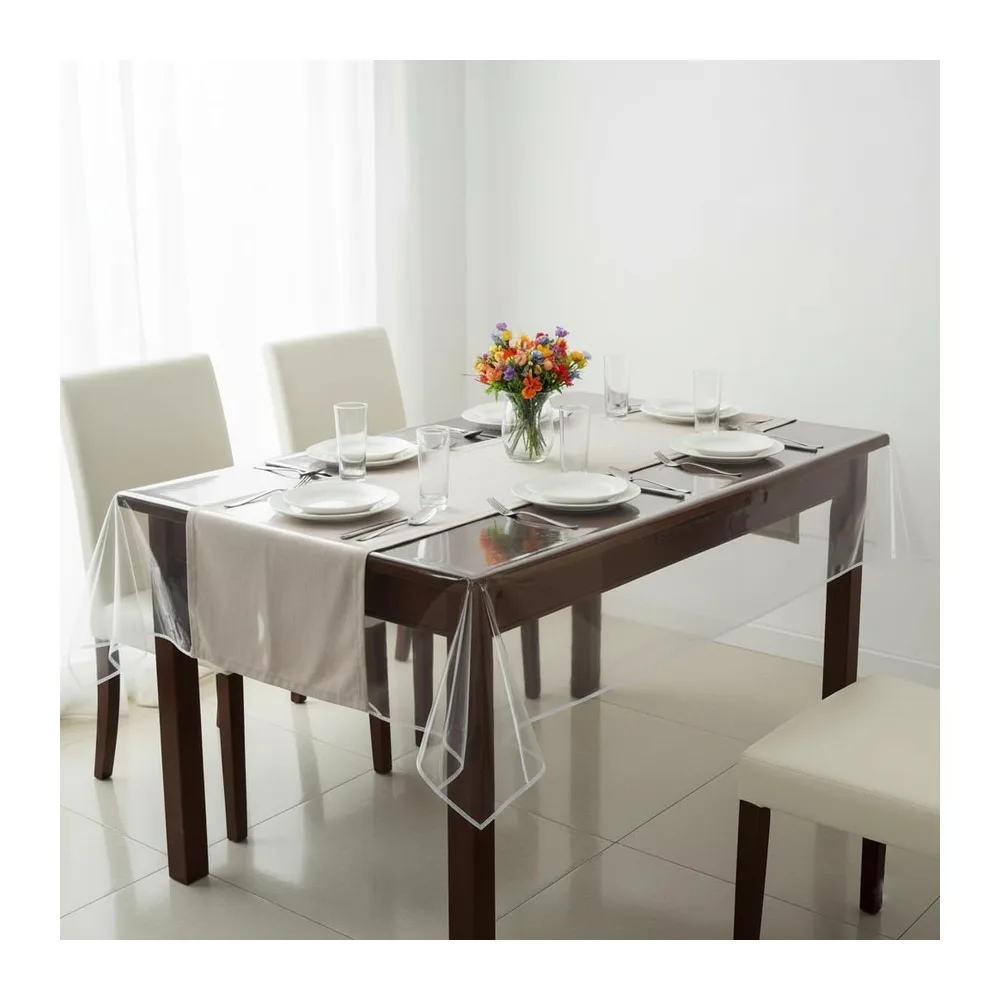 Nappe Protection Fine PVC Transparente Rectangle (140 x 200 cm)