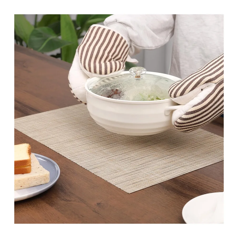 Myir JUN Lot de 6 Sets de Table Tissé Set de Table Lavable Dessous de Table