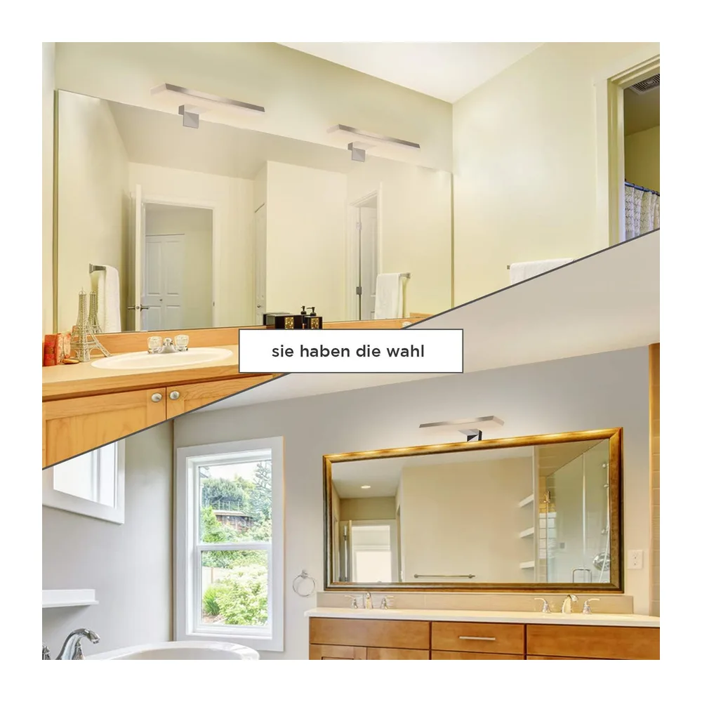 Lampe Miroir Salle de Bain LED 5W 230V 500lm Aourow,IP44 Etanche 30cm Pince Luminaire Salle de Bain,Blanc Neutre 4000K, 300mm ( efficacité : D)