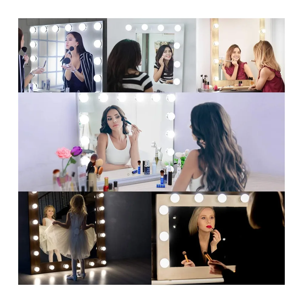 K KUMEED Guirlande Lumineuse Hollywood 10 LED 3 Températures pour Coiffeuse [Classe énergétique E]