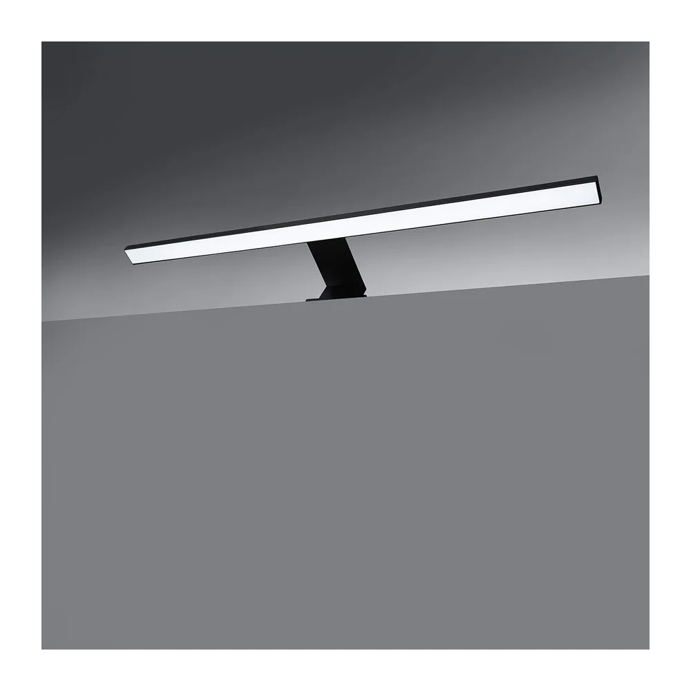 B.K.Licht lampe miroir LED, lampe armoire, applique salle de bain, lumière blanche neutre 4000 Kelvin, 8W, 780lm, IP44, largeur 600 mm, noire