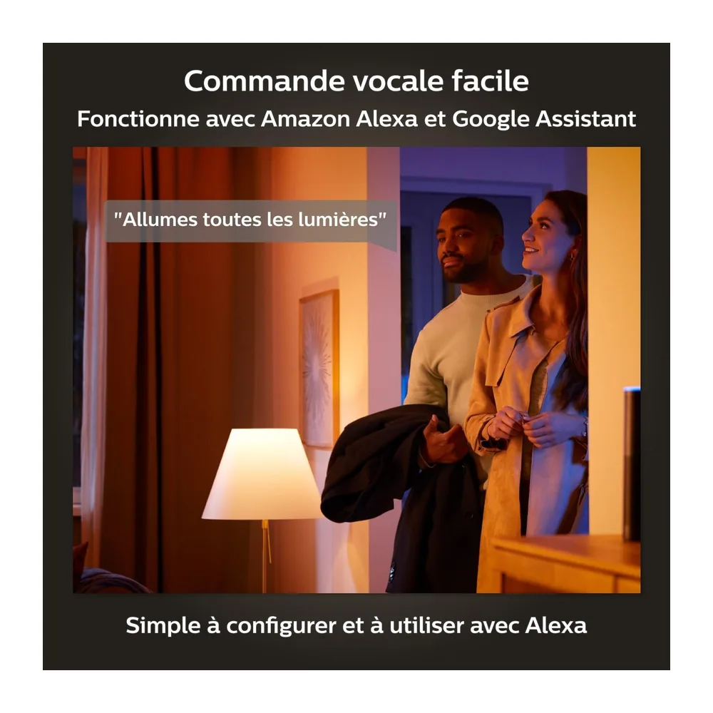Philips Hue White and Color Ambiance, Plafonnier LED rectangulaire connecté SURIMU, compatible Bluetooth, Luminaire Philips Blanc, Plafonnier fonctionnant avec Alexa, Google Assistant et Apple Homekit