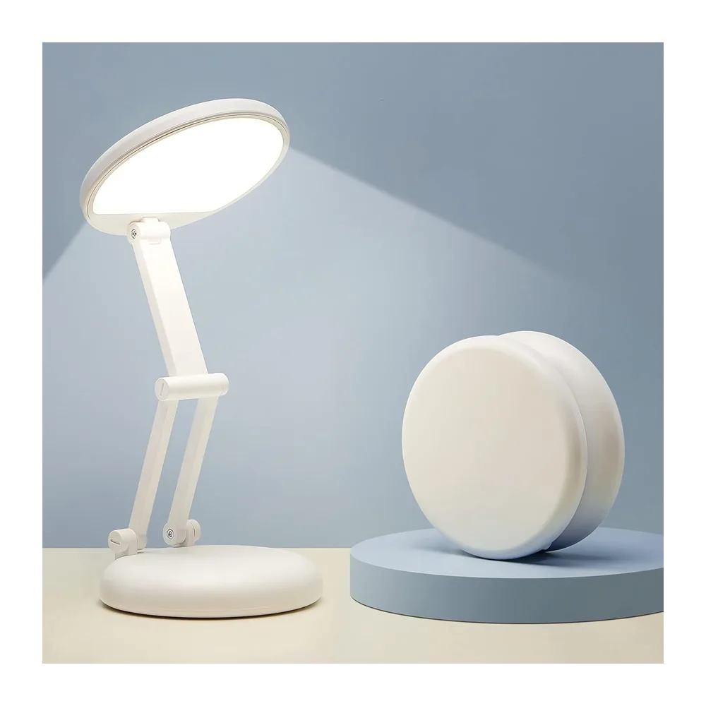 One Fire Lampe de Bureau LED Rechargeable, 3600mAH +9 Niveaux de Luminosité Lampe LED Rechargeable Sans Fil & Pliable & Portable, Lumiere Sans Fil Pour Bureau et Chevet,Lampe de Lecture, Lampe Chevet