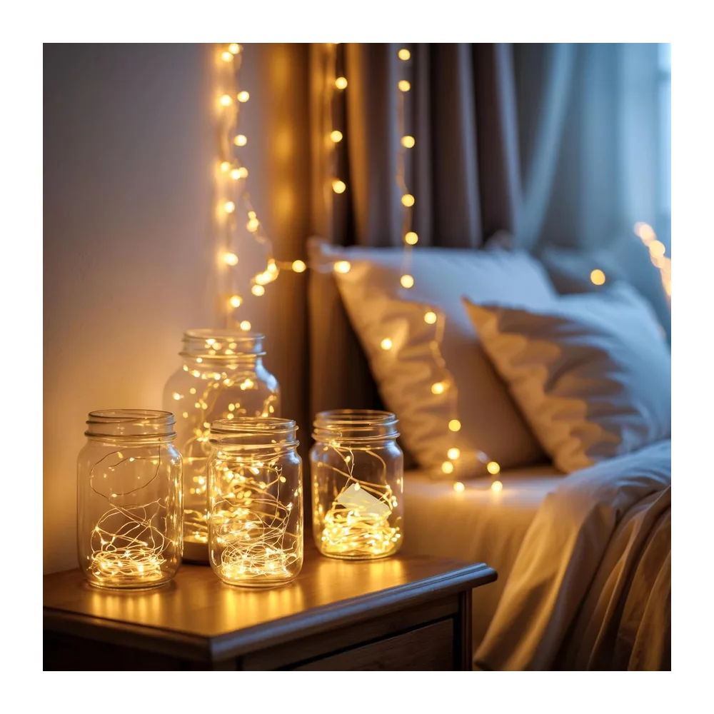 LEECOCO Lot de 10 Guirlandes Lumineuses à Piles, 1m, 10 LEDs Blanc Chaud, Décoration Idéale pour Noël, Mariage, Fête, Haute Luminosité et Économie d'Énergie (10 Pack 1m 10 LEDs,Blanc Chaud) [Classe énergétique A]