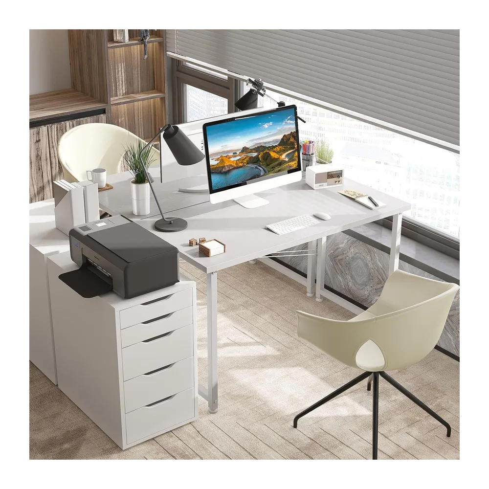 ODK Petits Bureau, 100x48cm, Bureau d'Ordinateur, Blanc