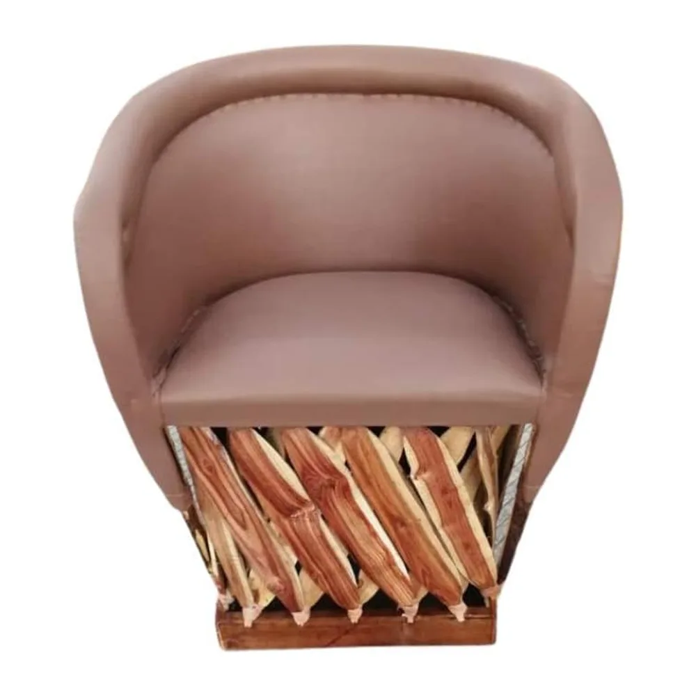 Chaise traditionnelle Equipal en cuir couleur cappuccino 100% cuir d'origine, fabriquée au Mexique, idéale pour la maison, le bar, le restaurant, l'hôtel, le jardin, le salon, les cafétérias