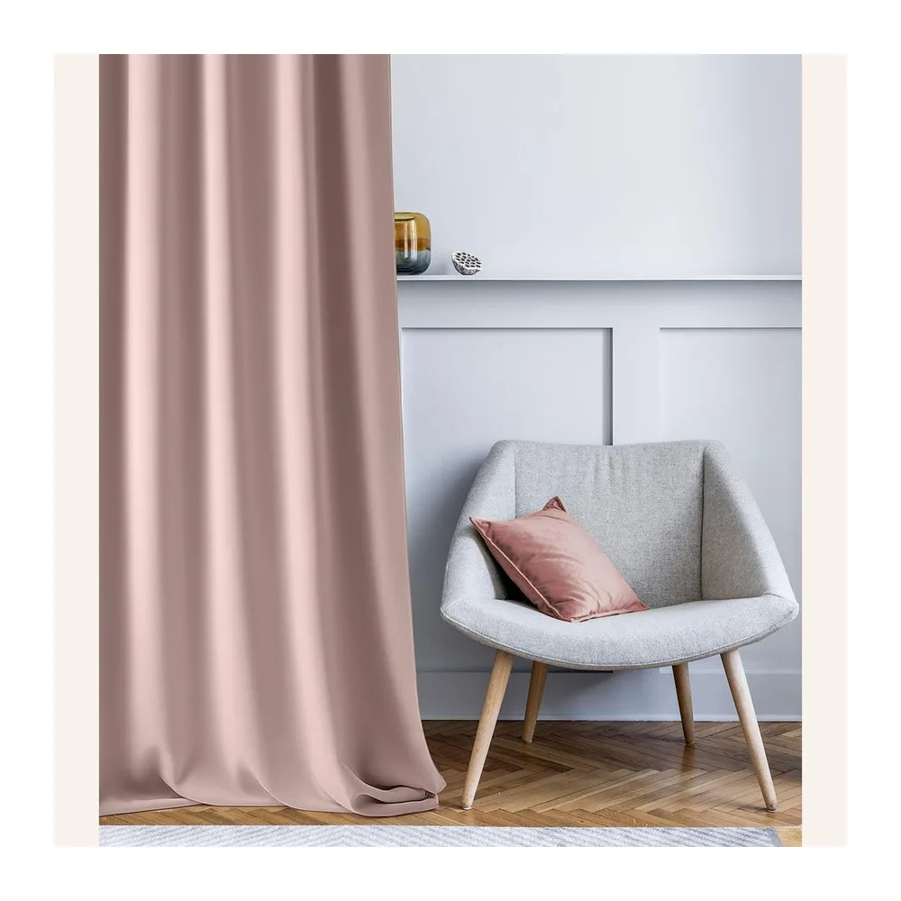room99 Rideau avec œillets Aura 140 x 230 cm Largeur x Hauteur, Décoration de Fenêtre, Curtains et Draperies intérieurs pour Salon, Chambre Moderne Lisse Rose poudré, 1 pièce