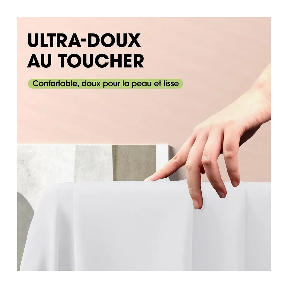 Pureegg Nappe Blanche Polyester 140x240cm Lot de 2 Lavable