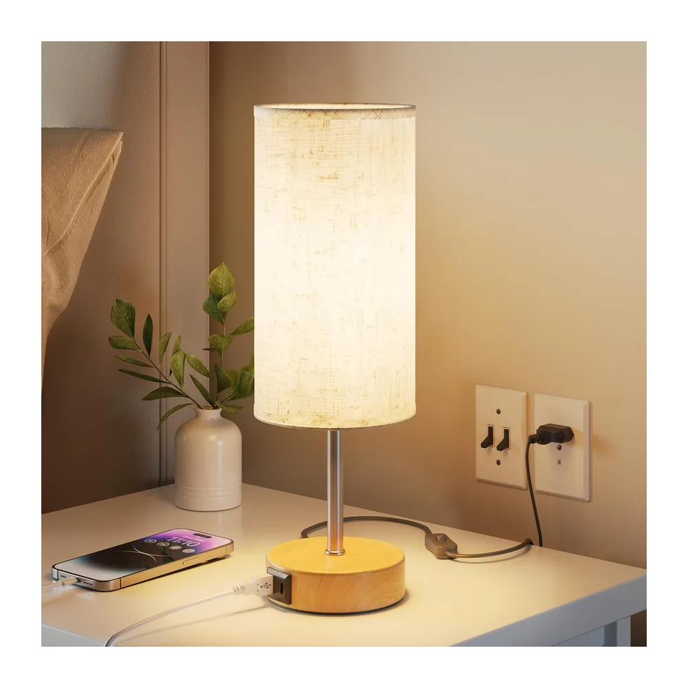 Lampe de Chevet Tactile, avec Ports de Charge USB-A et USB-C [Classe énergétique B]