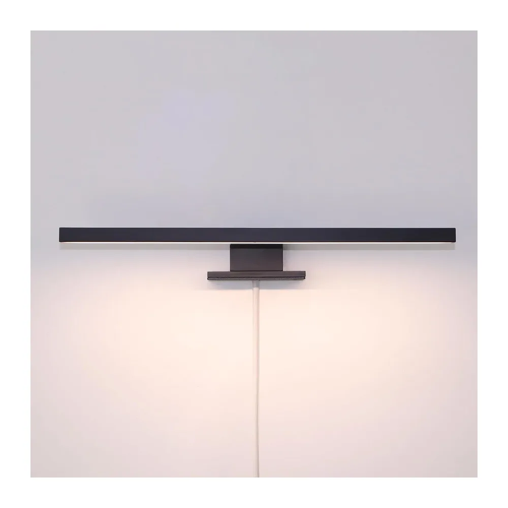 DEELUX Lampe Miroir Salle de Bains 30cm 400lm 4000K,Applique Murale Noir [Classe énergétique F]