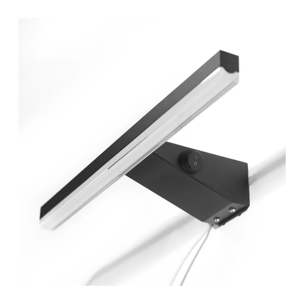Applique Salle de Bain Avec Interrupteur,40cm 10W 1000lm,4000K,Noir [Classe énergétique D]