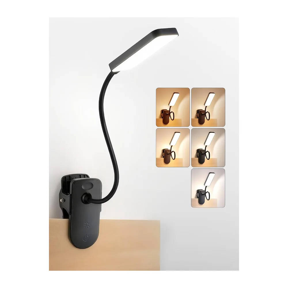 Lampe de Lecture,9 Niveaux de Luminosité+5 Couleur Lampe de Bureau Sans Fil [Classe énergétique F]
