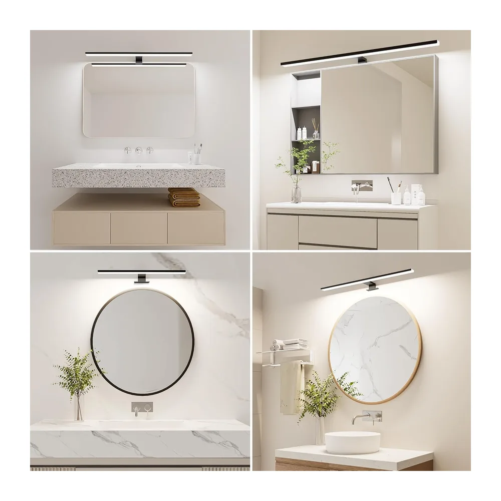 NIORSUN Lampe Miroir Salle de Bain LED 18W 80cm Double Température de Couleur 4000K 6000K, 2000LM Indice D'étanchéité IP44 Applique Murale Salle de Bain, Luminaire Salle de Bain, Spot Salle de Bain [Classe énergétique A]