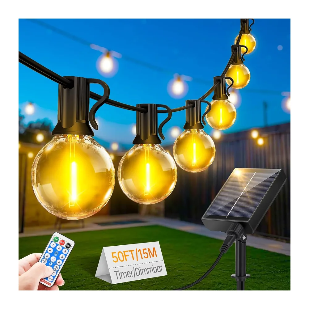 Guirlande Lumineuse Exterieure Solaire LED - 15M Guirlande Guinguette [Classe énergétique A]