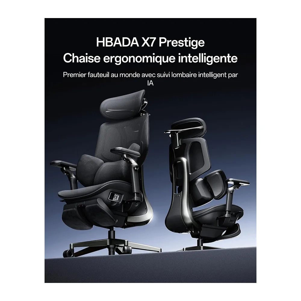 Hbada X7 Prestige Chaise de Bureau Ergonomique Intelligente, Noir