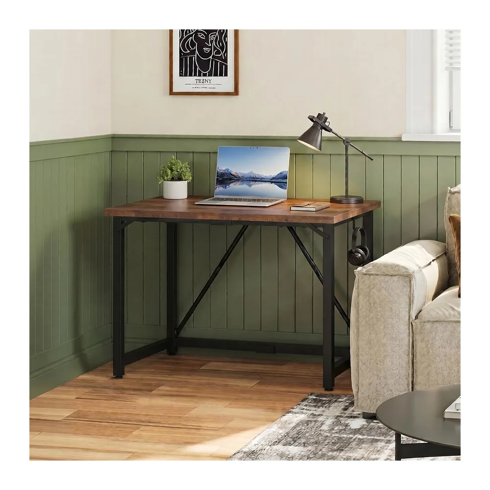 JUMMICO Bureau d'Ordinateur 100 x 50cm, Table, pour Maison, Salon, Marron
