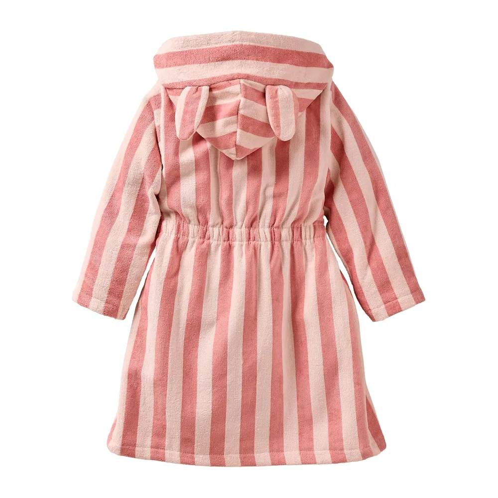 VERTBAUDET Peignoir Enfant Rayé Lapin Avec Coton Recyclé