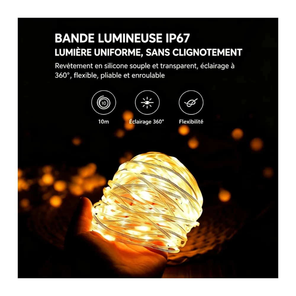 Narvelio-Guirlande Lumineuse Exterieure Solaire [Classe énergétique A]