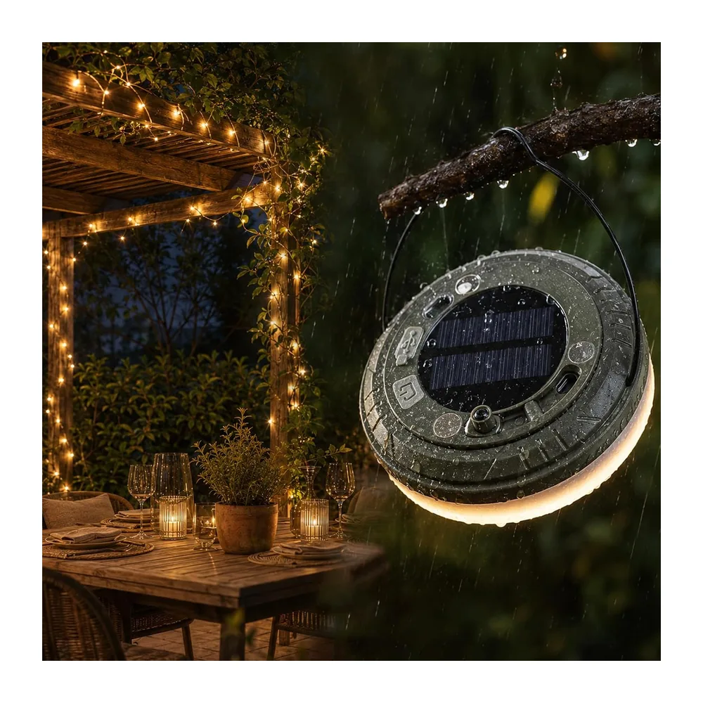 Narvelio Guirlande Lumineuse Solaire 10 m avec Enrouleur et USB-C [Classe énergétique A]