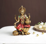 (Trending)Lakshmi Ganesha Idol Laxmi Ganesh Statue Home, Office, Diwali Pooja Gifts(Bronze Finish)