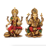 (Trending)Lakshmi Ganesha Idol Laxmi Ganesh Statue Home, Office, Diwali Pooja Gifts(Bronze Finish)