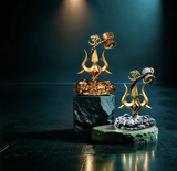 (Buy 1 Get 1 Free Gift Offer) Mahakaleshwar Trishul Damru Car Dashboard Figure