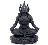 Mahayogi Shiva Murti, 8.89 cm Height, Black, 3D Printed, Hindu Religious Statue of Adiyogi Shiva