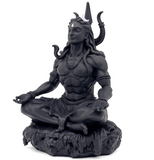 Mahayogi Shiva Murti, 8.89 cm Height, Black, 3D Printed, Hindu Religious Statue of Adiyogi Shiva