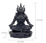 Mahayogi Shiva Murti, 8.89 cm Height, Black, 3D Printed, Hindu Religious Statue of Adiyogi Shiva
