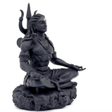 Mahayogi Shiva Murti, 8.89 cm Height, Black, 3D Printed, Hindu Religious Statue of Adiyogi Shiva