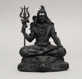 Mahayogi Shiva Murti, 8.89 cm Height, Black, 3D Printed, Hindu Religious Statue of Adiyogi Shiva
