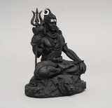 Mahayogi Shiva Murti, 8.89 cm Height, Black, 3D Printed, Hindu Religious Statue of Adiyogi Shiva
