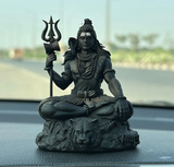 Mahayogi Shiva Murti, 8.89 cm Height, Black, 3D Printed, Hindu Religious Statue of Adiyogi Shiva