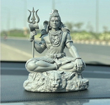 Mahayogi Shiva Murti, 8.89 cm Height, Black, 3D Printed, Hindu Religious Statue of Adiyogi Shiva
