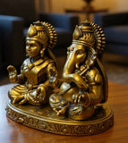 Laxmi Ganesh Set Idol Brass look Resin Gold Finished Lakshmi Ganesha Idols for Diwali Gifts Puja 4.3 Inch